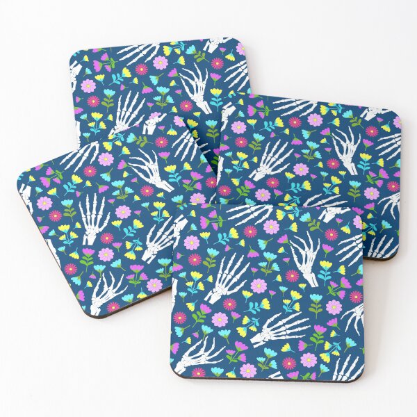 Item preview, Halloween skeleton hand flower floral spooky pattern designed and sold by Mindy Bubble.
