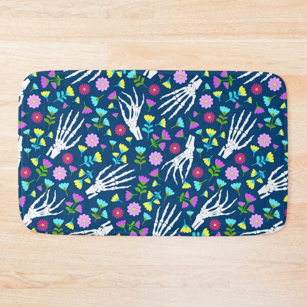Item preview, Halloween skeleton hand flower floral spooky pattern designed and sold by Mindy Bubble.