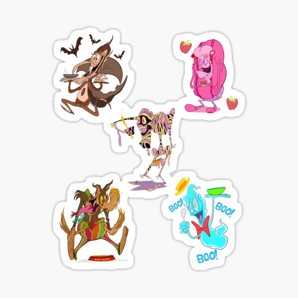 Artikel-Vorschau von Frühstücksmonster-Stickerpaket, designt und verkauft von Blue Moon Cartoons.