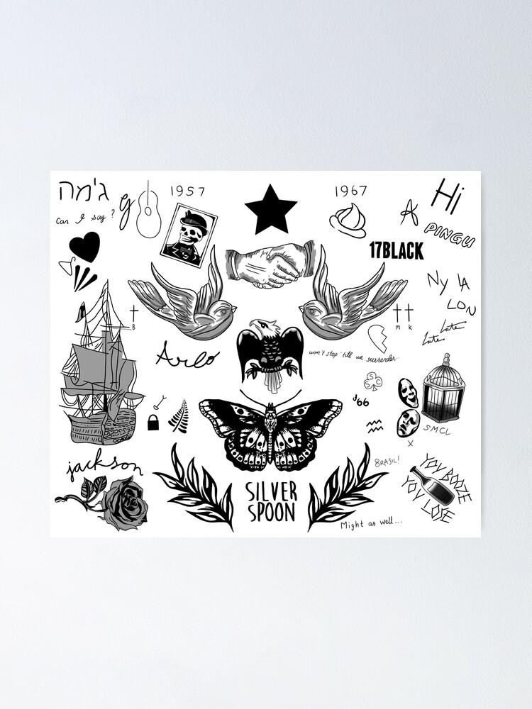 Harry's Tattoos Poster for Sale by am1202