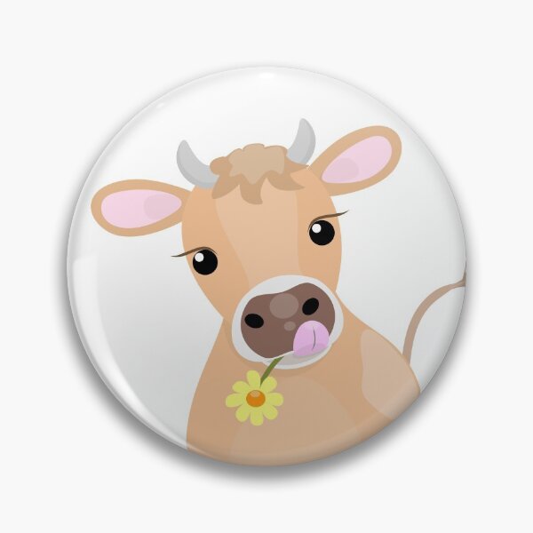 Aperçu de l'œuvre Dessin animé mignon vache et fleur de jersey heureux créée et vendue par FrogFactory.