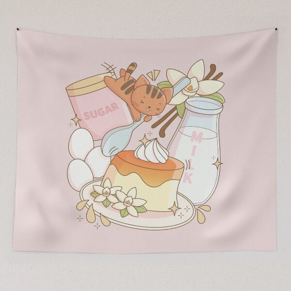 Item preview, Cute Cat Attacking a Milk Pudding designed and sold by LuYukari.