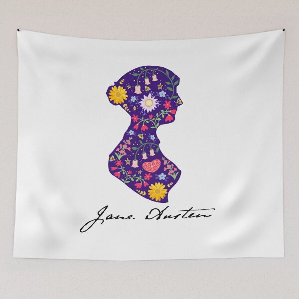Item preview, Jane Austen Floral Silhouette designed and sold by MandyRosko.