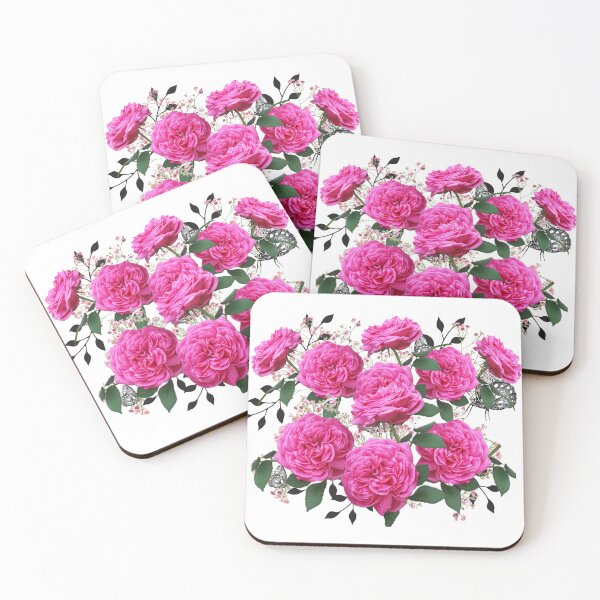 Item preview, Dainty PInk Roses Flower Bouquet Butterflies Foliage designed and sold by Hanlar.