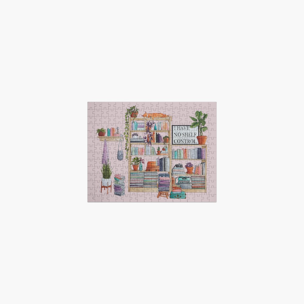 Watercolor bookshelf I have no shelf control Jigsaw Puzzle