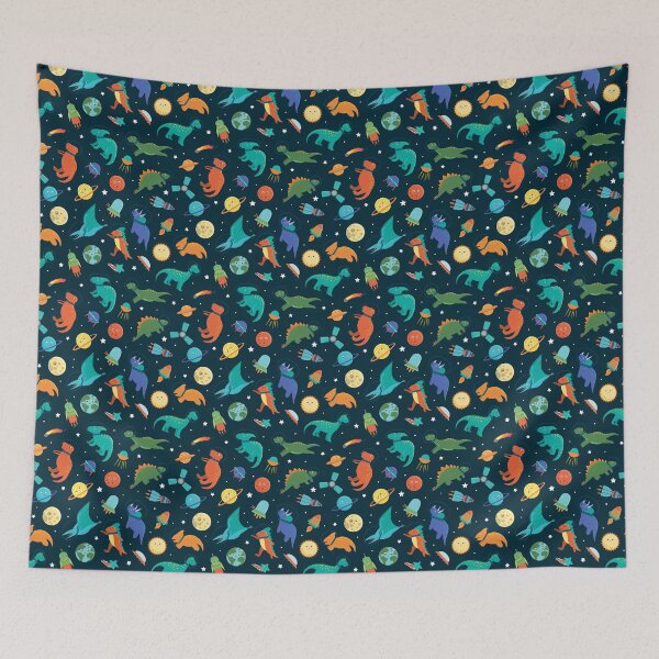 Item preview, Dinosaurs in Space Print designed and sold by Mini Tofu Shop.