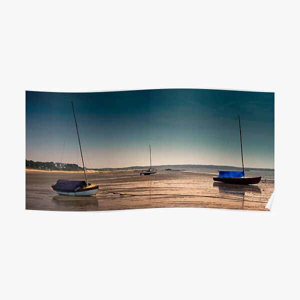 Sailboats at Low Tide Poster