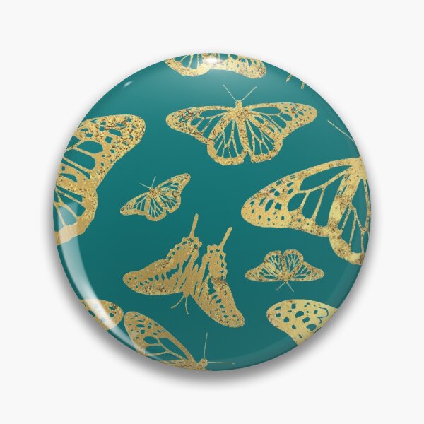 Item preview, Gold Butterfly on teal designed and sold by PoppyAndOpal.