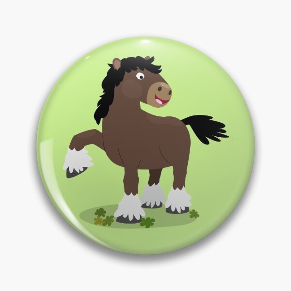 Item preview, Cute Clydesdale draught horse cartoon illustration designed and sold by FrogFactory.