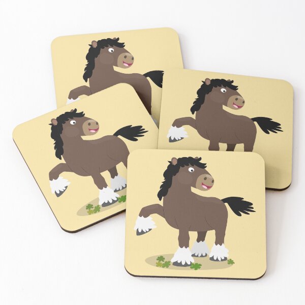 Item preview, Cute Clydesdale draught horse cartoon illustration designed and sold by FrogFactory.