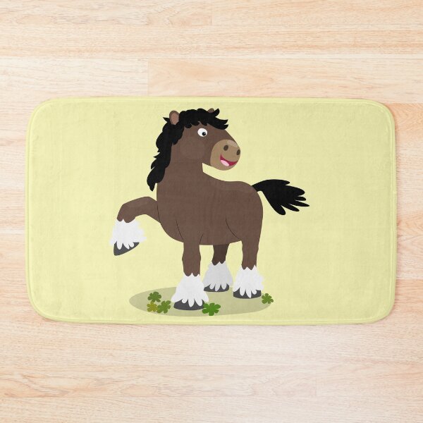 Item preview, Cute Clydesdale draught horse cartoon illustration designed and sold by FrogFactory.