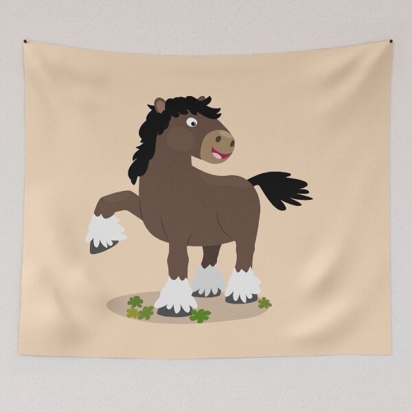 Item preview, Cute Clydesdale draught horse cartoon illustration designed and sold by FrogFactory.