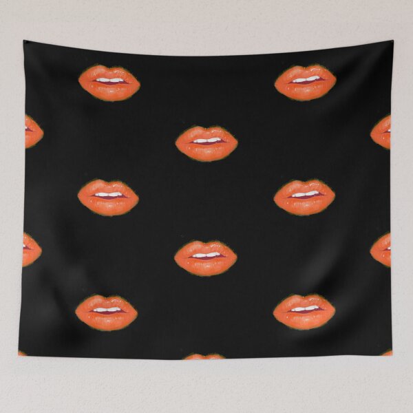 Item preview, Bright Orange Realistic Lips Lipstick Painted designed and sold by javes93.