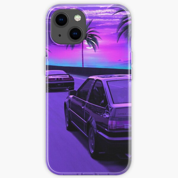 AE86 TRUENO retrowave outrun iPhone Soft Case
