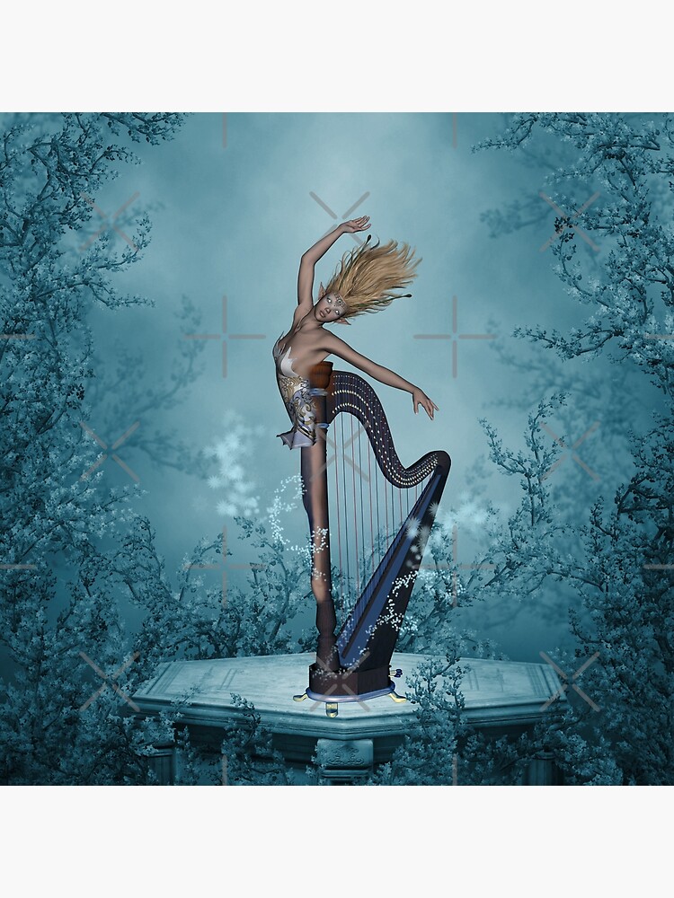 Music, wonderful fantasy harp with women  Poster for Sale by nicky2342