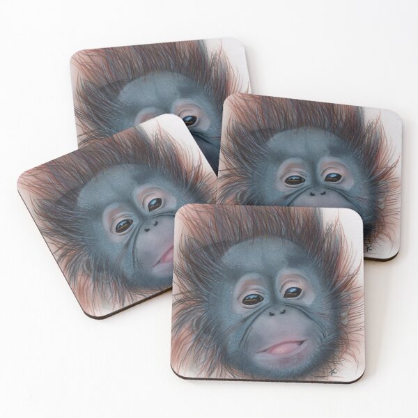Item preview, Coloured pencil drawing baby orangutan designed and sold by Accabella .