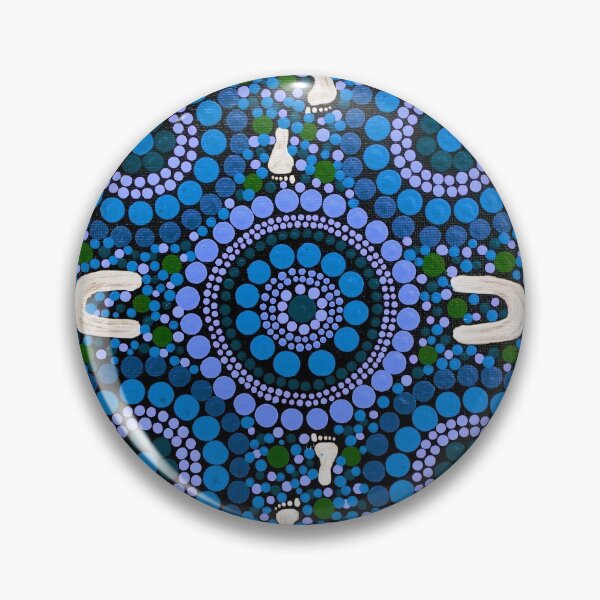 Item preview, Aboriginal Art Blue Desert Walk designed and sold by GhostGumDesigns.