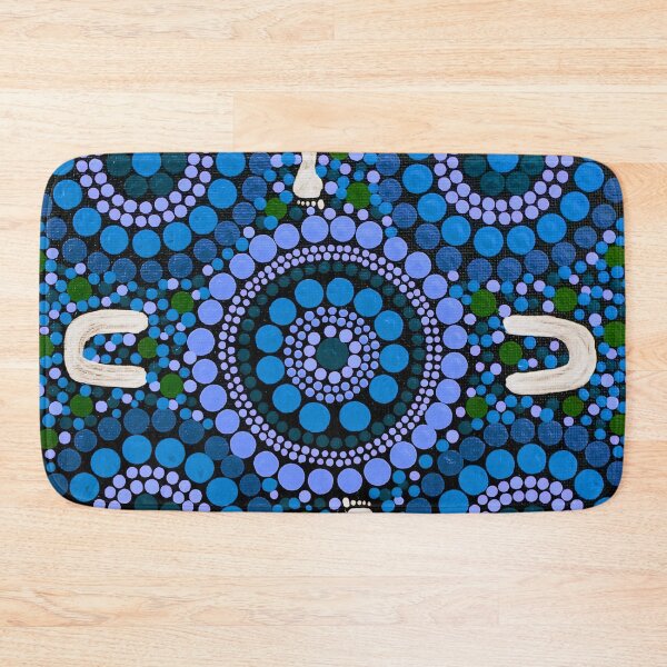 Item preview, Aboriginal Art Blue Desert Walk designed and sold by GhostGumDesigns.