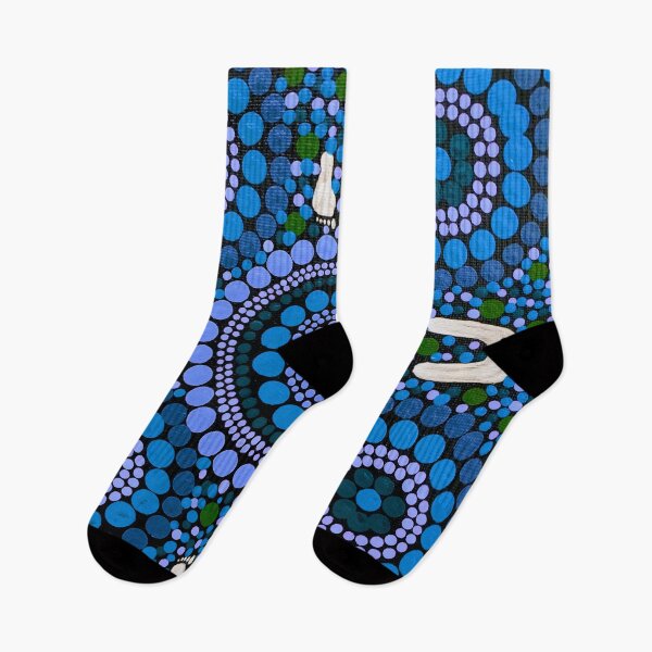Item preview, Aboriginal Art Blue Desert Walk designed and sold by GhostGumDesigns.