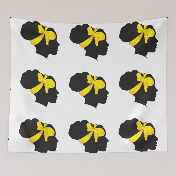 Item preview, Black Female side view with Yellow Head Wrap designed and sold by Natfit.
