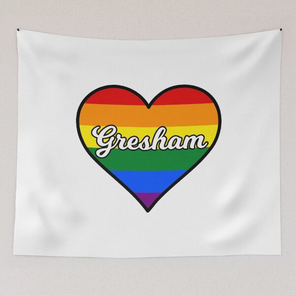 Aperçu de l'œuvre Coeur de fierté gaie de Gresham Oregon créée et vendue par fearcity.