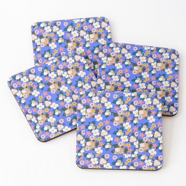 Item preview, Birght blue floral summer flower pattern gift design designed and sold by Michael Schmidt.