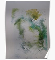 Water colour screen-print of Expanding foam face. Poster