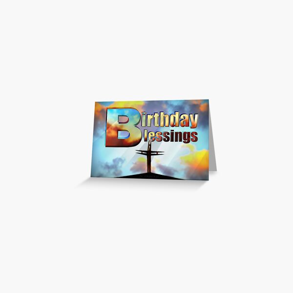 Birthday Blessings Church Cross Greeting Card