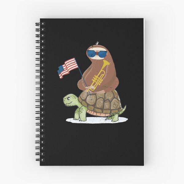 Item preview, Patriotic Trumpeter Turtle Riding Sloth designed and sold by bestshirtdesign.