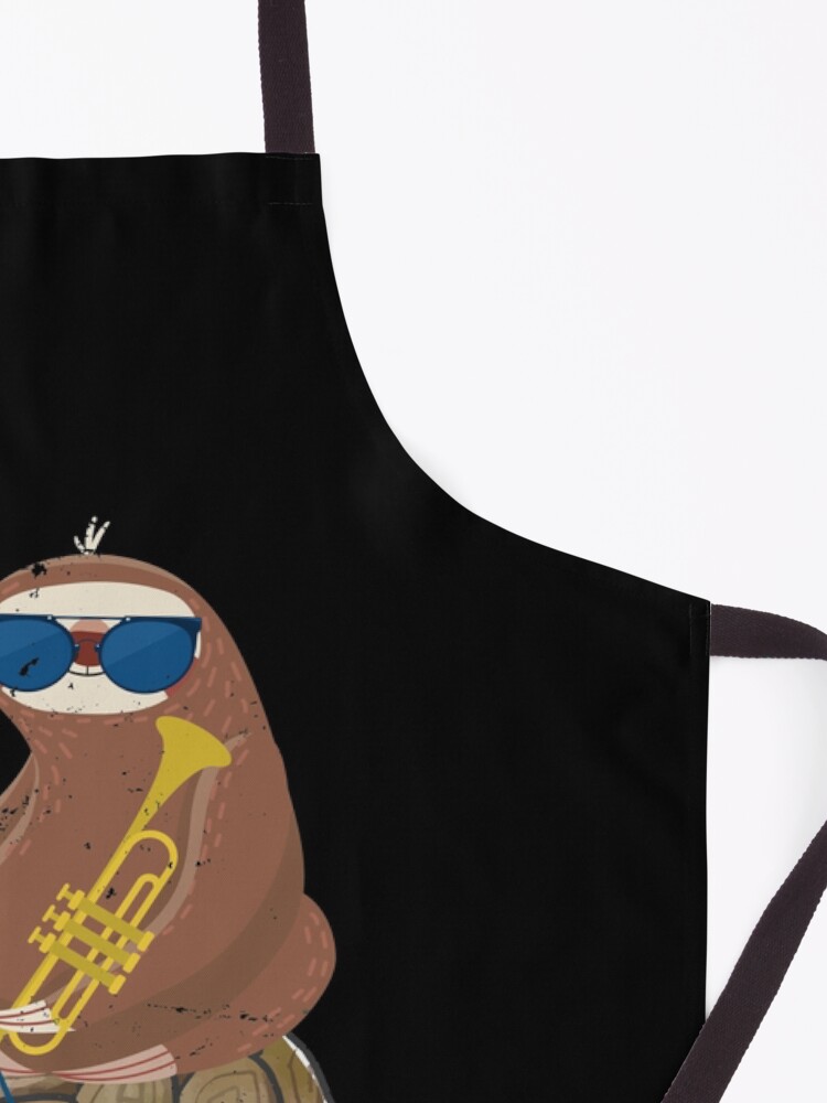 Alternate view of Patriotic Trumpeter Turtle Riding Sloth Apron