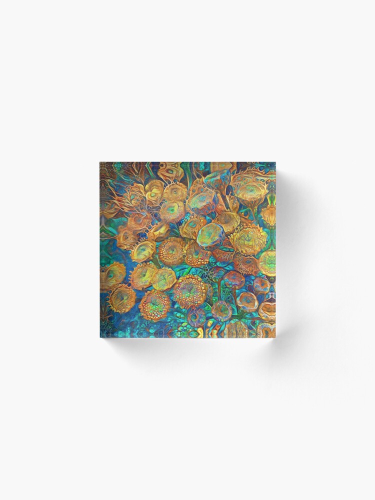 Alternate view of Floral abstract Acrylic Block