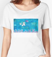 Cat Over City Women's Relaxed Fit T-Shirt