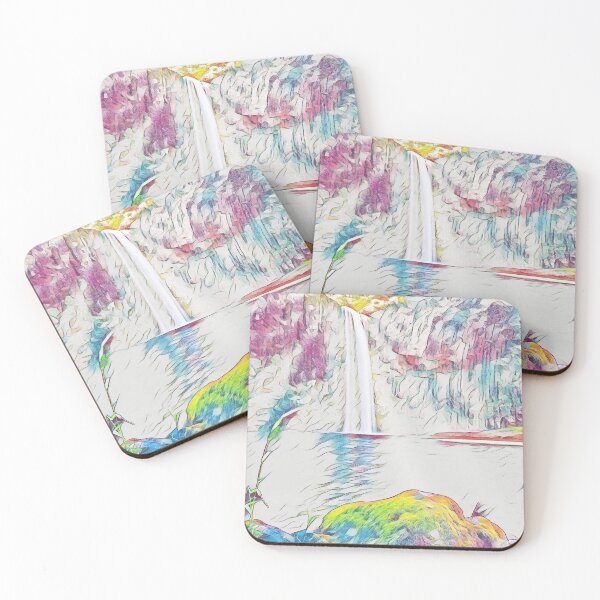Item preview, Waterfall Lagoon - Serene Tropical Oasis designed and sold by Galathi Designs.