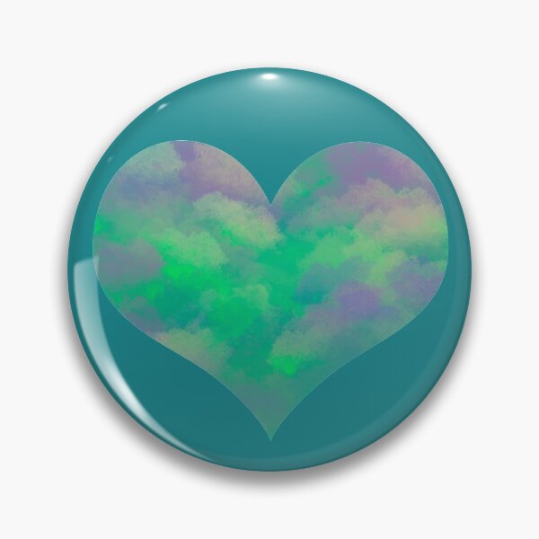 Item preview, Green Cotton Candy Pattern Heart Shape designed and sold by AMSonArt.