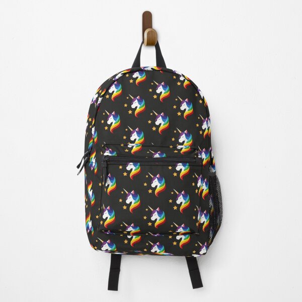 Item preview, Unicorn with closed eyes. Rainbow mane. Seamless pattern on black background. Flat design style.  designed and sold by Afone4ka.