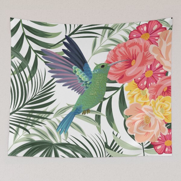 Item preview, Colibri Floral Pillow  designed and sold by Arctic frame studio.