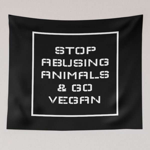 Item preview, Stop Abusing Animals & Go Vegan | Stencil Type Font with Border designed and sold by EarlessPierre.