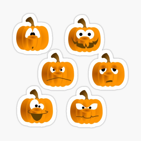 Item preview, funny halloween pumpkin faces group pack designed and sold by portrait4you.