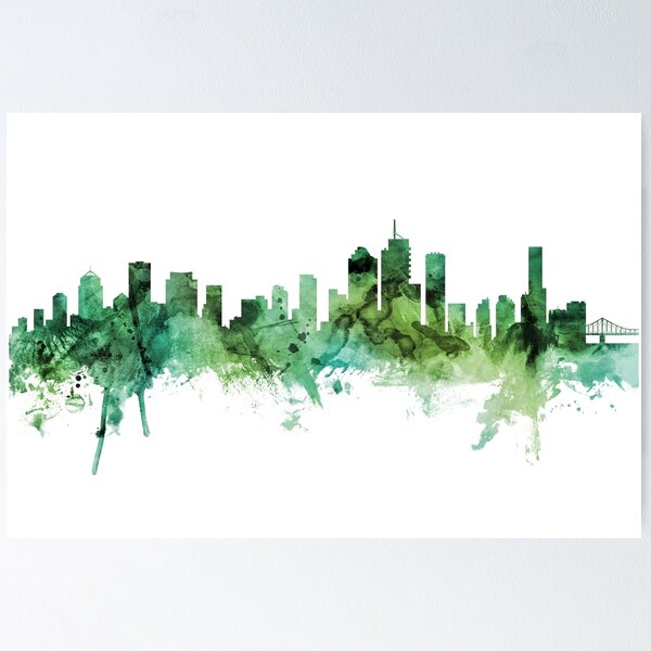 Item preview, Brisbane Australia Skyline designed and sold by ArtPrints.