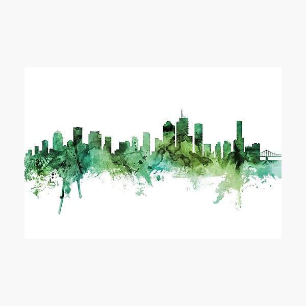 Artikelvorschau, Brisbane Australia Skyline entworfen und verkauft von ArtPrints.