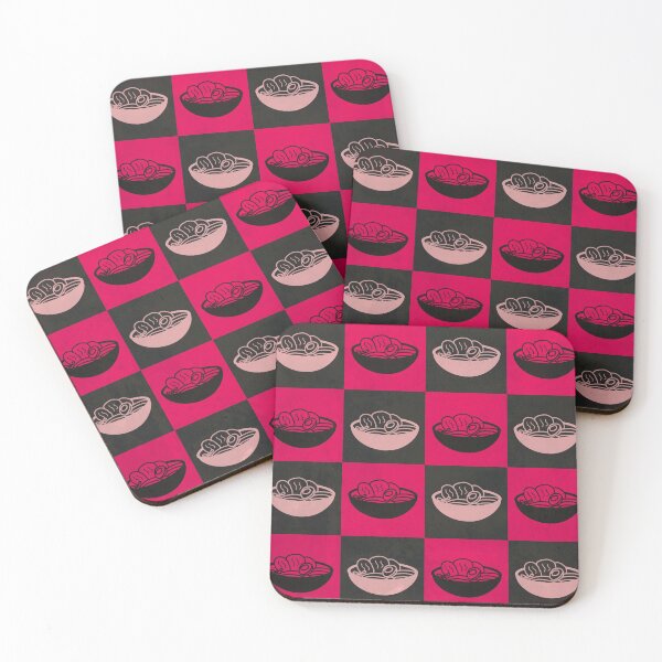 Item preview, Minimalistic/Simple Ramen in Pattern (Black/Pink) designed and sold by Neroaida.