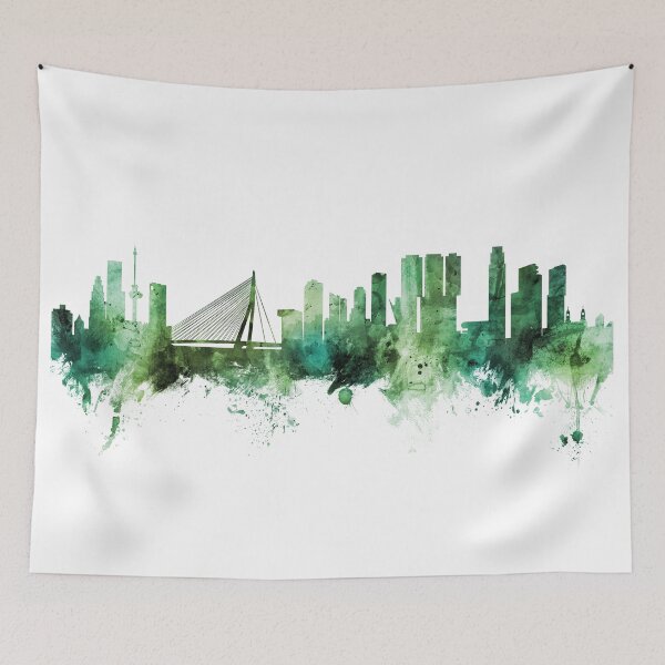 Item preview, Rotterdam The Netherlands Skyline designed and sold by ArtPrints.