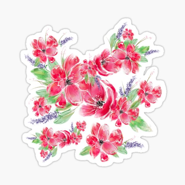 Pink Flower Power Sticker