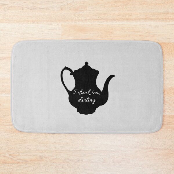 Item preview, Quote 'I drink tea, darling' on a teapot designed and sold by rosemarydrawing.