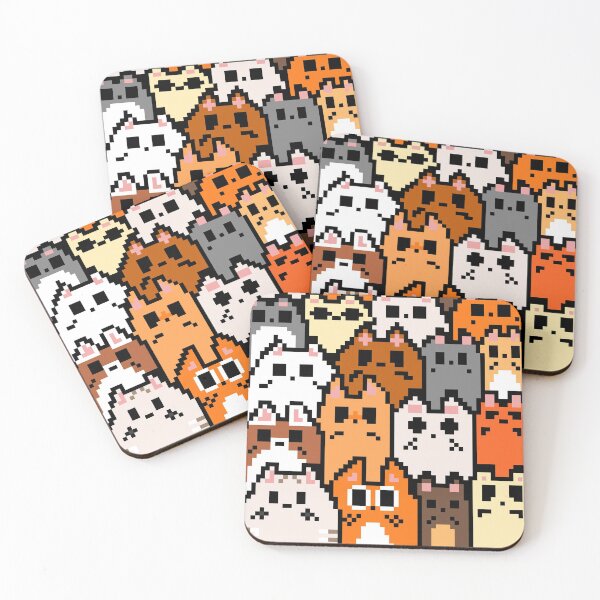Item preview, Kawaii Cats Pattern Pixel Art designed and sold by Neroaida.