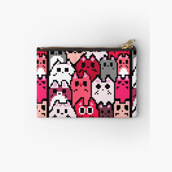 Item preview, Kawaii Cats Pattern Pixel Art (Pink) designed and sold by Neroaida.