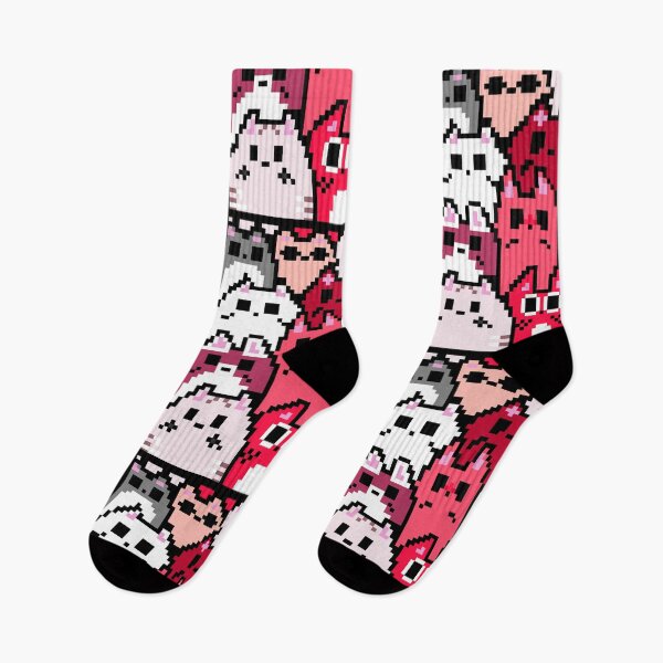 Item preview, Kawaii Cats Pattern Pixel Art (Pink) designed and sold by Neroaida.