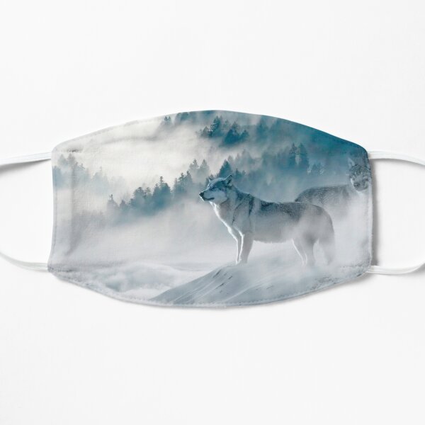 Wölfe im Nebel Flache Maske