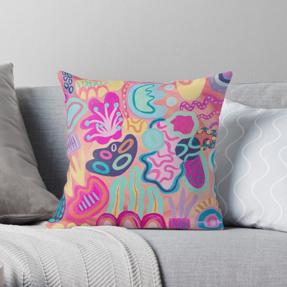 Orange Abstract Throw Pillow