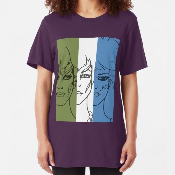 Jem and The Holograms - The Misfits Striped - Color Slim Fit T-Shirt